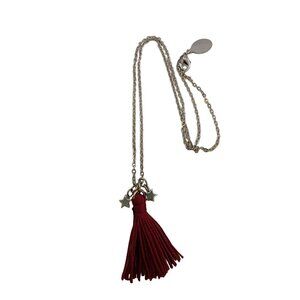 Vintage NOS Bee Charming Dainty Silk Tassel Necklace (A5243)